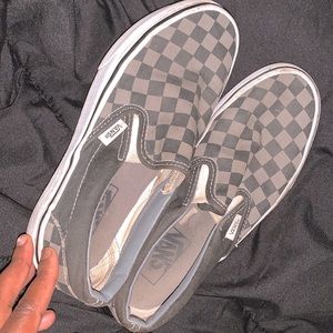Black and grey checkered vans